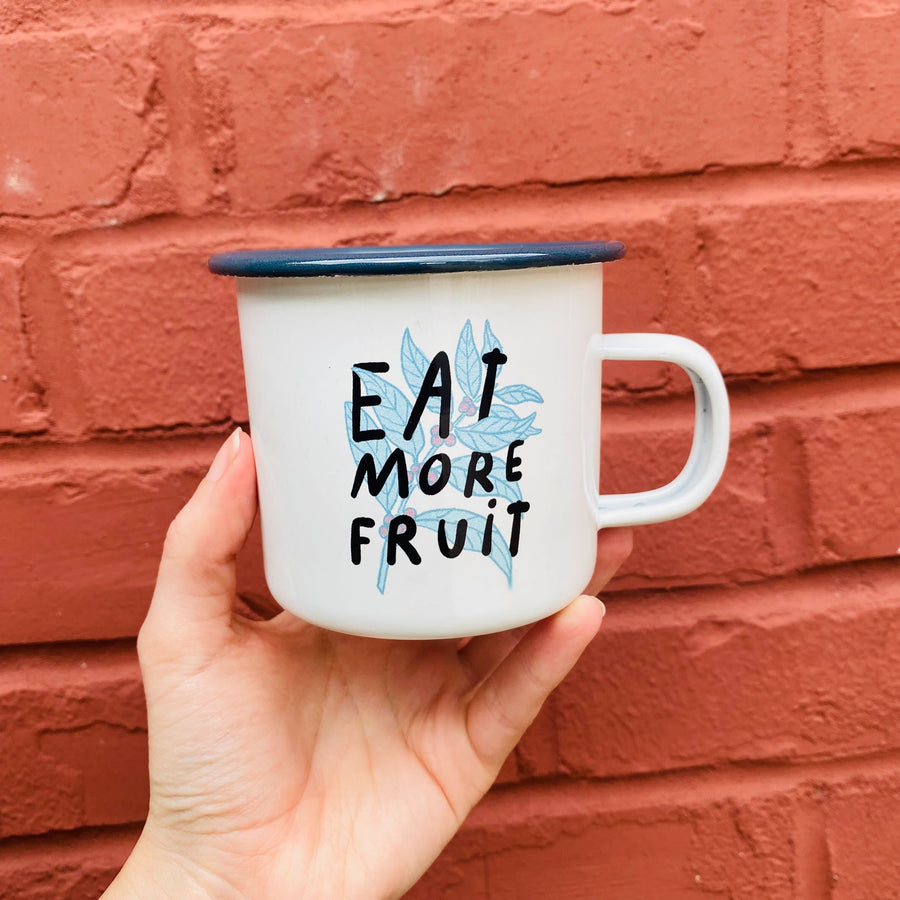 Enamel Camp Mug- Eat More Fruit